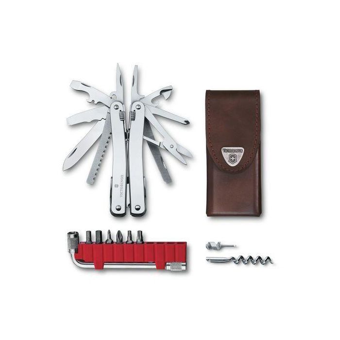 Victorinox Swiss Army Knife SwissTool Spirit X Plus with Leather Pouch (30235L)