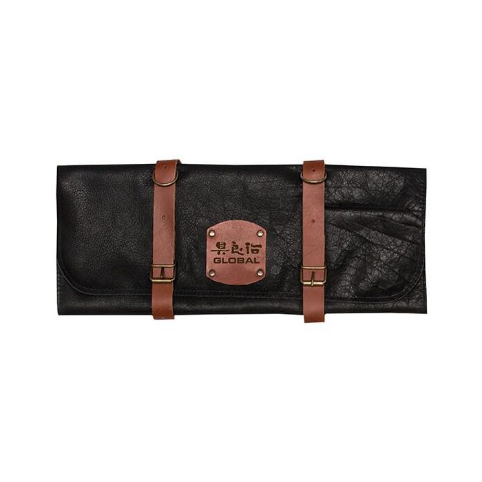 Global Knives Deluxe Leather Knife Roll with 5 Knife Slots (GL-4547/5)