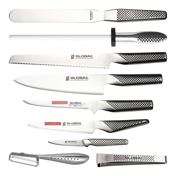Global 35th Anniversary 10 Piece Chef's Knife Case Set KnivesUK
