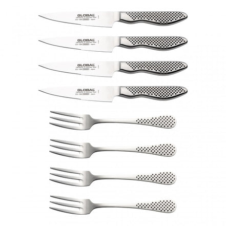 Global Steak Knife & Fork Set with Dock (G-88/4012/R)