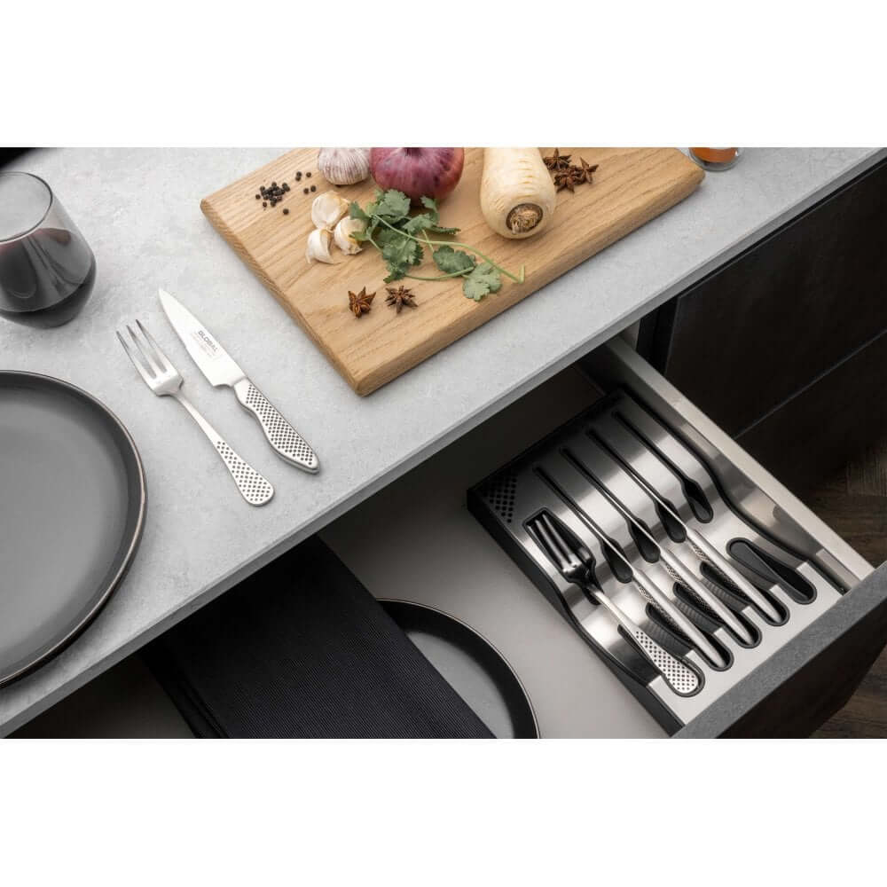 Global Steak Knife & Fork Set with Dock (G-88/4012/R)