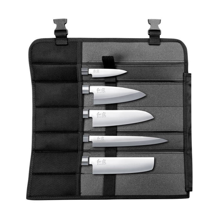 Kai Shun Wasabi Black 5 Piece Knife Set (Includes Knife bag, KAI 6710P, KAI 6715D, KAI 6716N, KAI 6716S & KAI 6721Y)