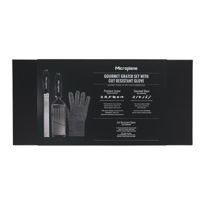 Microplane Gourmet Grater Set with Cut Resistant Glove (MIC-36179)