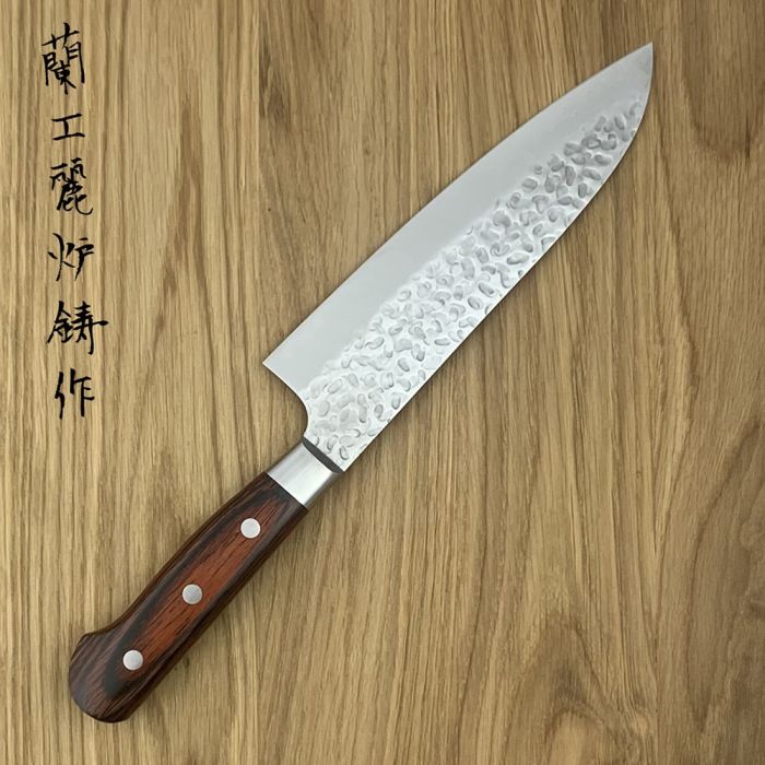 Sakai Takayuki 33-Layer VG10 Damascus Hammered Japanese 180mm Santoku Knife