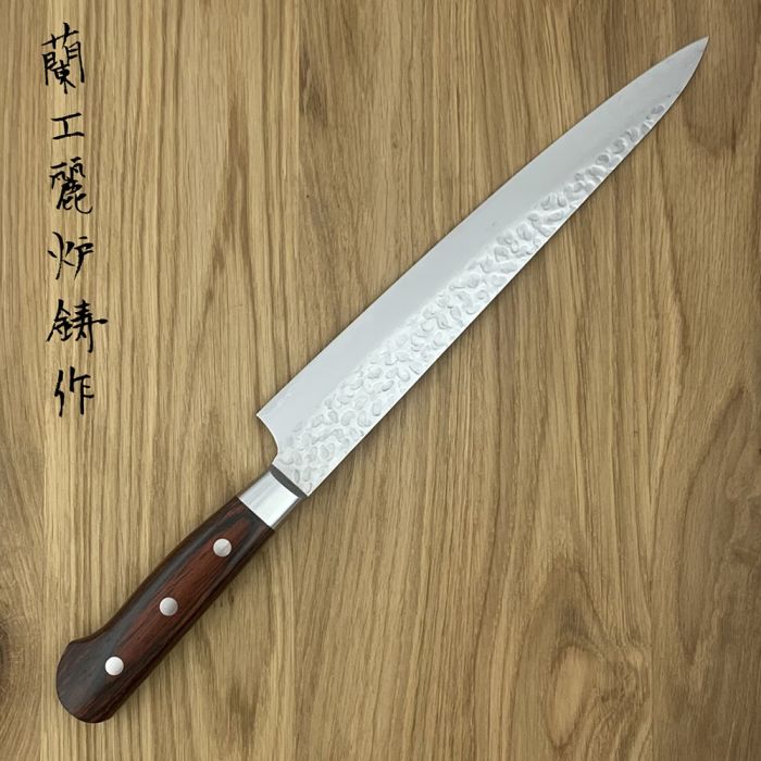 Sakai Takayuki 33-Layer VG10 Damascus Hammered Japanese 240mm Sujihiki Knife