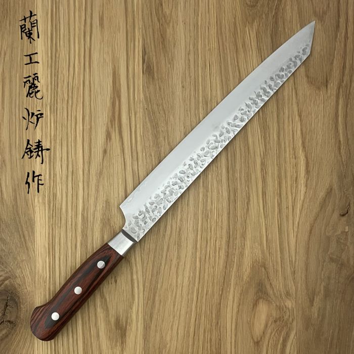 Sakai Takayuki 33-Layer VG10 Damascus Hammered Japanese 270mm Kiritsuke-Yanagiba Knife