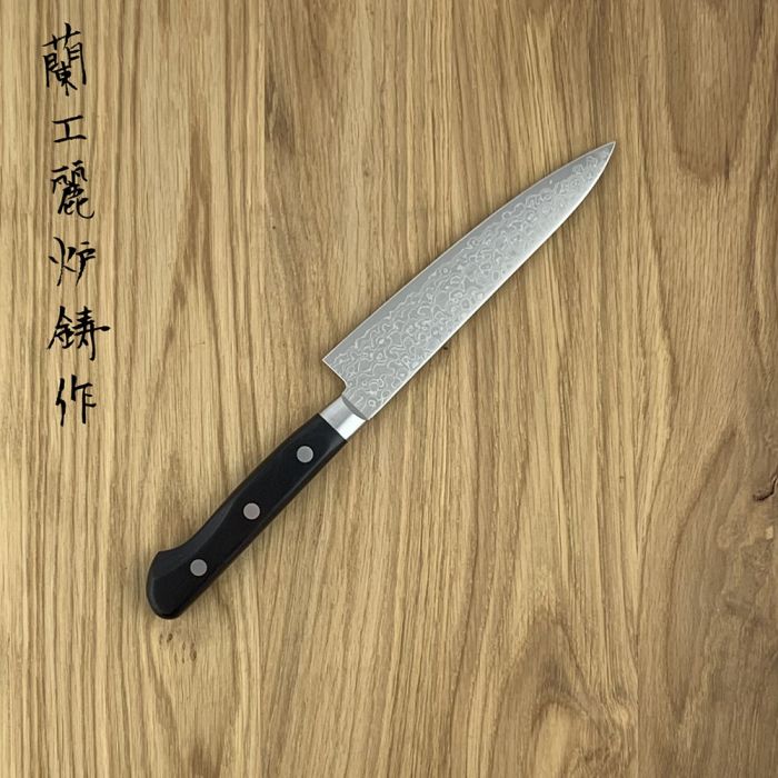 Sakai Takayuki 45-Layer Damascus Mirrored Japanese 135mm Utility Knife