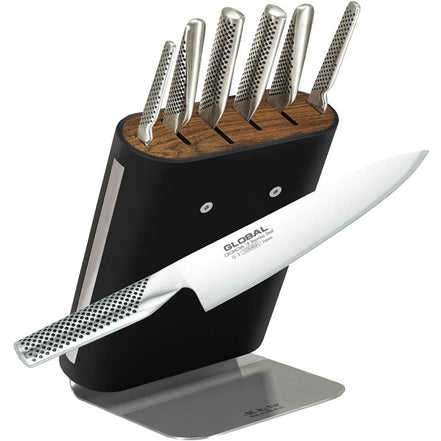 Global Hiro 7 Piece Knife Block Set - Black