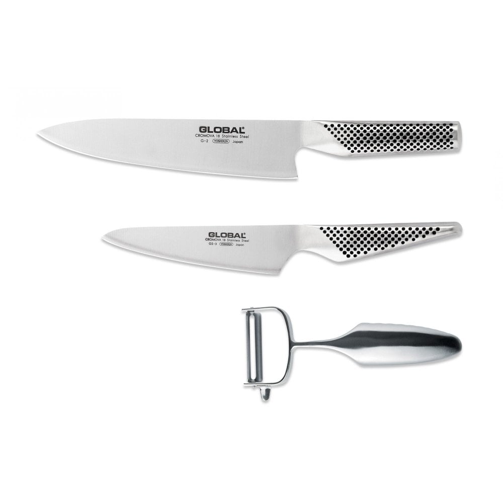 Global G23680 - 3 Piece Knife and Peeler Set - G-2, GS-3, GS-68 (G-23680)