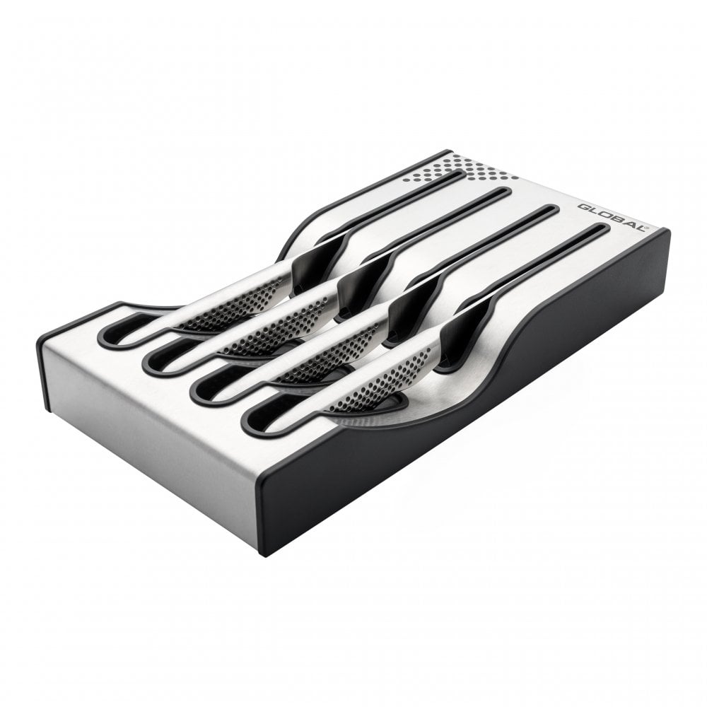 Global 4 Piece Steak Knife Set with Rack (G-88/4001/R)