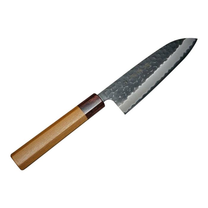 Sakai Takayuki Aogami Super Kurouchi Hammered WA Japanese 165mm Santoku Knife